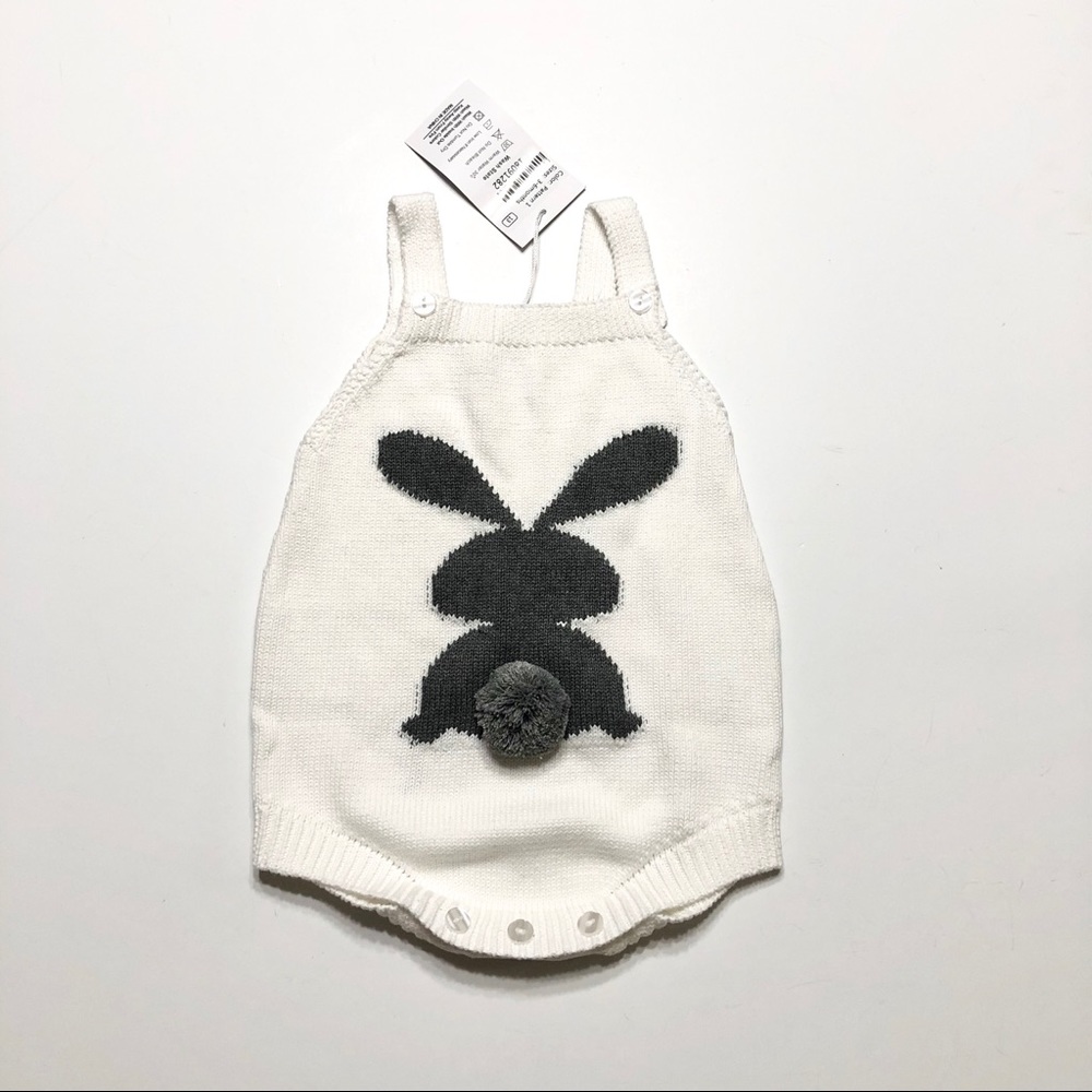 🆕 ANGOU Knit Bunny 🐰 Bubble Romper • 9-12 M